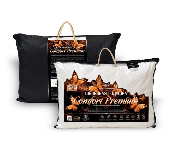 Шелковая подушка "Comfort Premium" S-низкая плюс/упругая 50х70