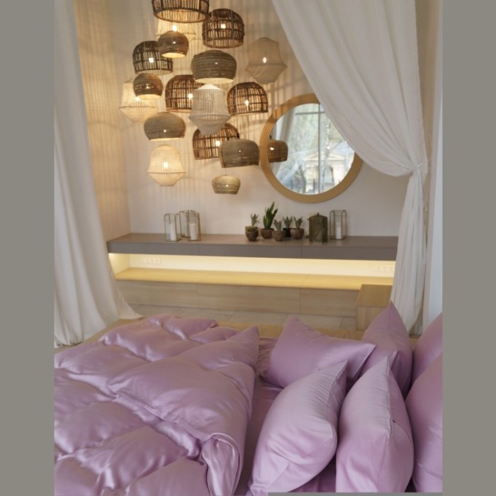 Постельное белье LILAC BRILLIANT GRASS Евро 70 х 70 см (2 шт) простынь 180х200