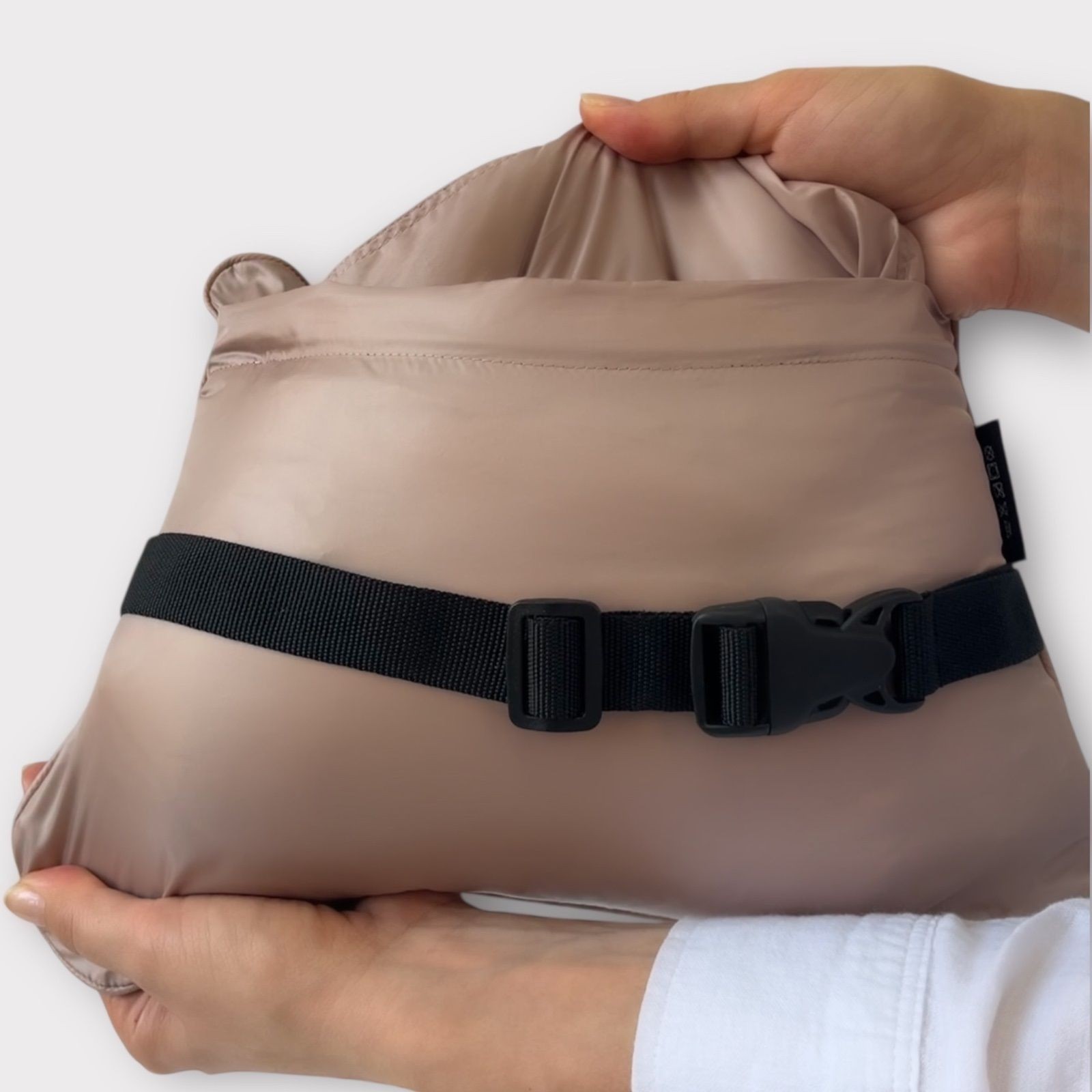 Дорожный плед-пончо пуховый Travel Cape Plaid Grass LATTE 130х170